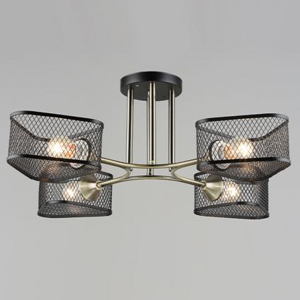 Люстра N5133/4 AB+BK бронза/черный 4х40W E27 d630 h215, QH22